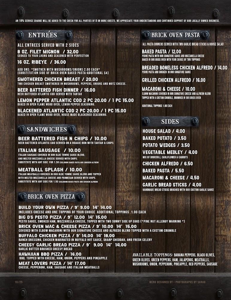Olde Towne Tavern Menu image 4